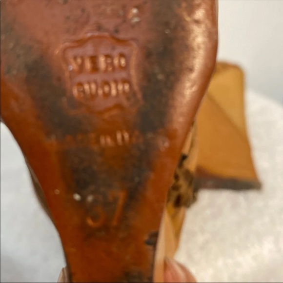 Lanvin leather wedge platform sandals 37 - Picture 10 of 12